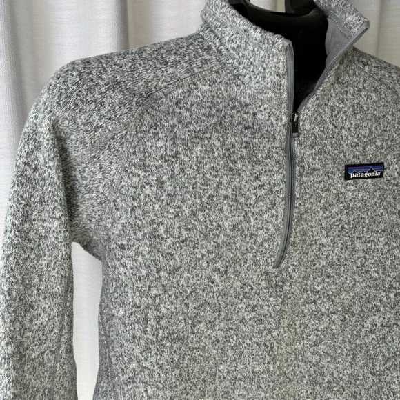 Patagonia Better Sweater Grey Fleece 1/4 quarter Zip Pullover Women's Size M - Picture 5 of 14